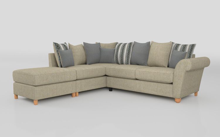 Aurora Fabric 1 Corner 2 Left Hand Facing Chaise Scatter Back Sofa | Aurora Sofa Range | ScS