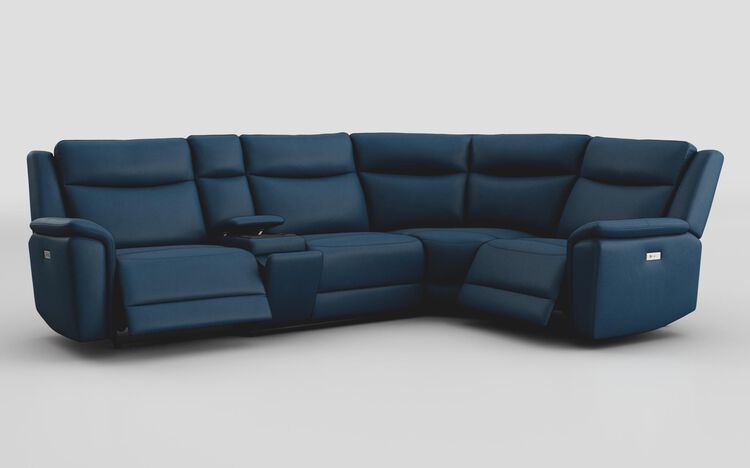 Savio 3 Corner 1 Power Recliner Sofa with Media Console & Black Charging Pad | Savio Sofa Range | ScS