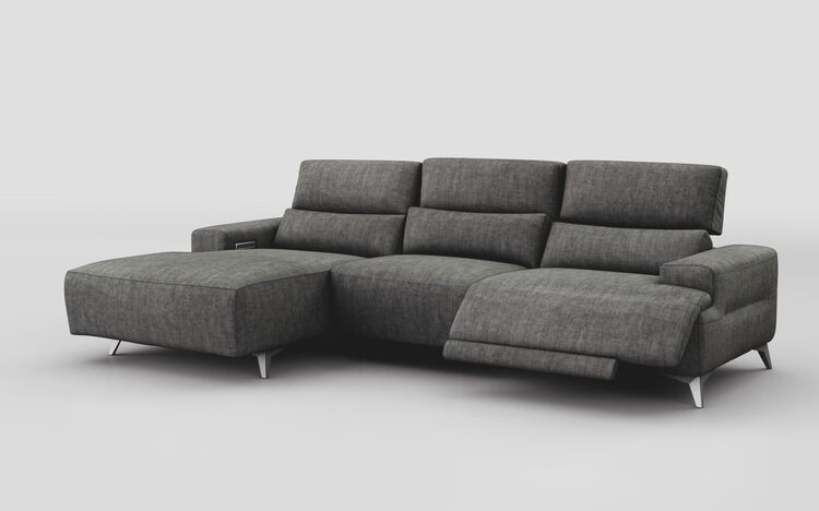 Poggio 3 Seater Power Recliner Left Hand Facing Sliding Chaise with Power Head Tilt | Poggio Sofa Range | ScS