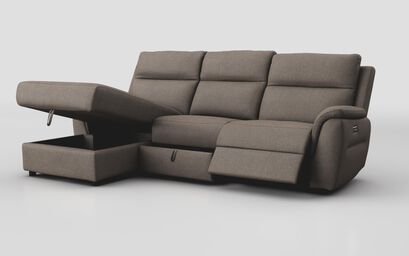 Sogliano 3 Seater Power Recliner Sofa With Drawer & Left Hand Facing Storage Chaise | Sogliano Sofa Range | ScS