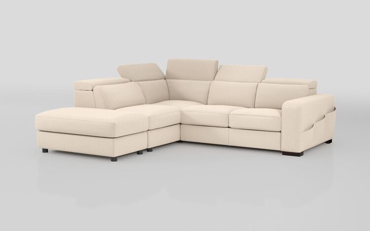 Melizzano 2 Corner 2 Sofa with Sliding Footrest, Left Hand Facing Chaise with Pockets & Ottoman | Melizzano Sofa Range | ScS