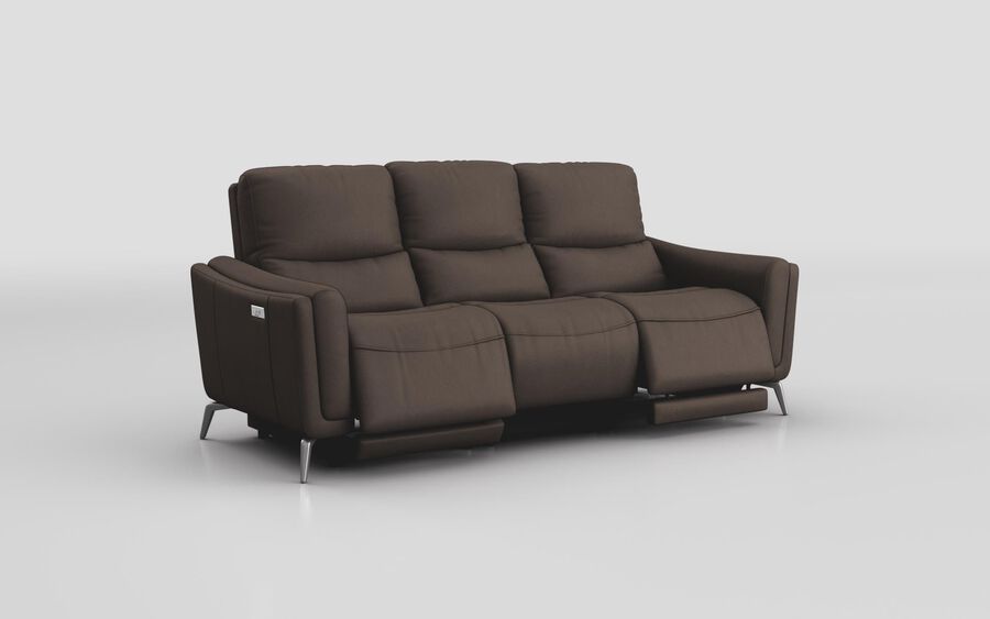 ScS Living Beige Valbiano 3 Seater Power Recliner Sofa