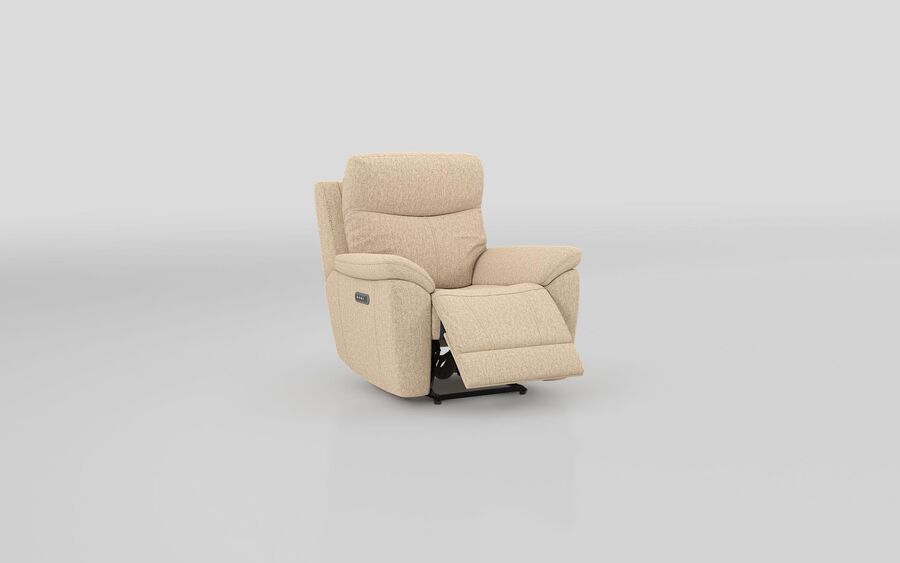 3 Brown Fabric Eldwick Power Recliner Chair with Head Tilt