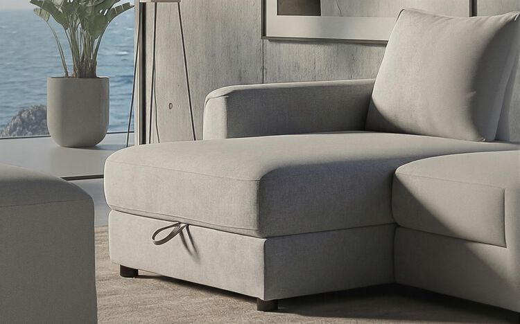 Lago 3 Seater Sofa with Left Hand Facing Sliding Seat & Right Hand Facing Storage Lounger | Lago Sofa Range | ScS