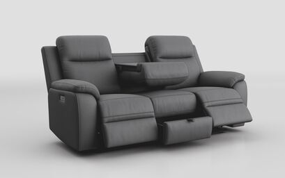 Sapi 3 Seater Power Recliner Sofa with Table & Storage Drawer | Sapi Sofa Range | ScS