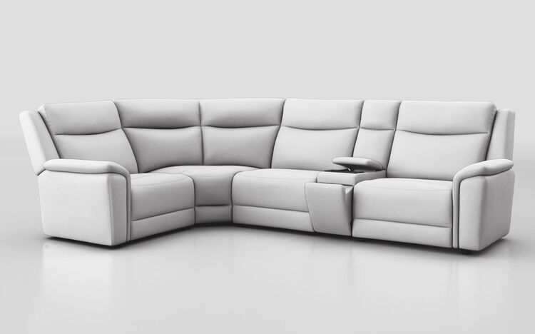 Savio 1 Corner 3 Sofa with Media Console & Black Charging Pad | Savio Sofa Range | ScS