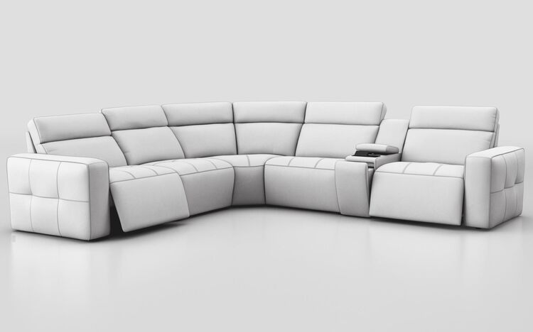 Geminiano 2 Corner 2 Power Recliner Sofa with Right Hand Facing Console | Geminiano Sofa Range | ScS