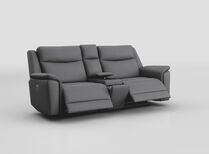 Savio 3 Seater Power Recliner Sofa with Media Console & Black Charging Pad | Savio Sofa Range | ScS