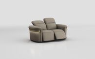 Voltana 2 Seater Power Recliner Sofa with Manual Head Tilt, LED Lights & Gold Trim | Voltana Sofa Range | ScS