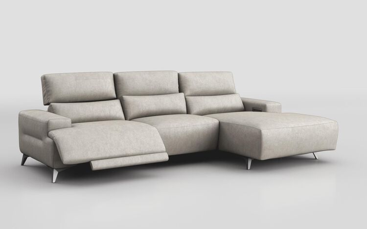 Poggio 3 Seater Power Recliner Right Hand Facing Sliding Chaise with Power Head Tilt | Poggio Sofa Range | ScS