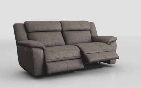 Brown Fabric Sarsina 3 Seater Power Recliner Sofa