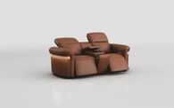 Voltana 2 Seater Power Recliner Sofa with Console, Manual Head Tilt, LED Lights & Gold Trim | Voltana Sofa Range | ScS