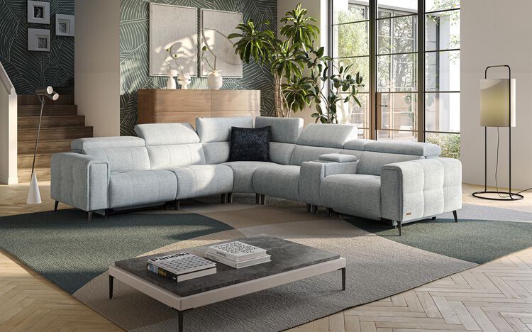 Casetti 2 Corner 2 Power Recliner Sofa Right Hand Facing Console with Power Head Tilt & Storage Arm | Casetti Sofa Range | ScS
