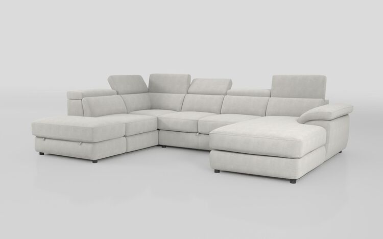 Norbello Corner Sofa Bed with Left Hand Facing Chaise and Right Hand Facing Storage Lounger and Otto | Norbello Sofa Range | ScS