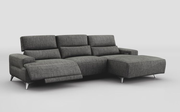 Poggio 3 Seater Power Recliner Right Hand Facing Sliding Chaise with Power Head Tilt | Poggio Sofa Range | ScS