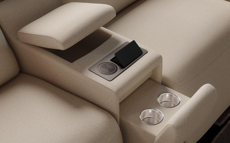 Oriolo 2 Corner 2 Power Recliner with Right Hand Facing Console & Power Head Tilt | Oriolo Sofa Range | ScS