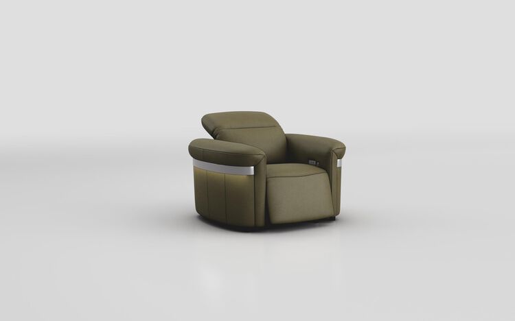 Voltana Power Recliner Chair with Manual Head Tilt, LED Lights & Silver Trim | Voltana Sofa Range | ScS