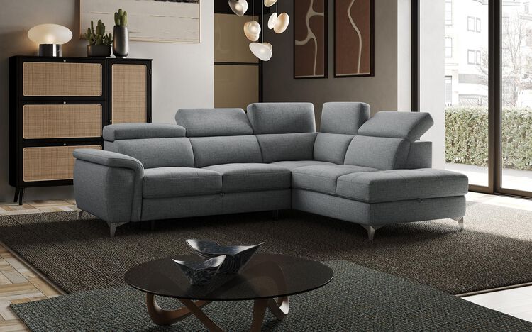 Neviano 2 Corner 1 Sofa Right Hand Facing Storage Chaise with Sliding Footrest & Manual Head Tilt | Neviano Sofa Range | ScS