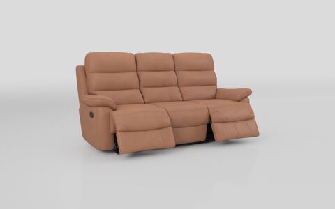 Brown Ossett 3 Seater Manual Recliner Sofa