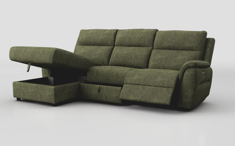 Sogliano 3 Seater Power Recliner Sofa With Drawer & Left Hand Facing Storage Chaise | Sogliano Sofa Range | ScS