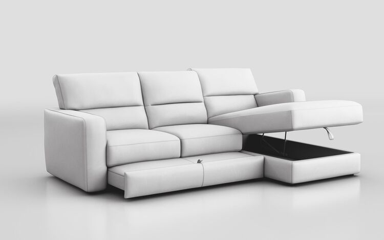 Tredozio 4 Seater Sofa with Sliding Footrest & Right Hand Facing Storage Lounger | Tredozio Sofa Range | ScS