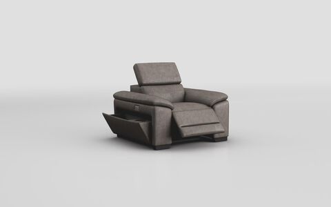 3 Beige Fabric Mesola Power Recliner Chair with Manual Head Tilt