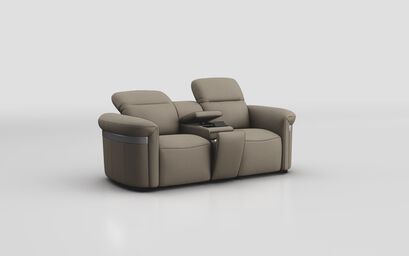 Voltana 2 Seater Sofa with Console, Manual Head Tilt & Silver Trim | Voltana Sofa Range | ScS