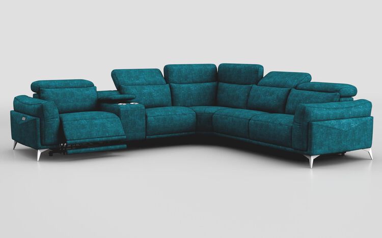 Gattolino 2 Corner 1 Power Recliner Sofa with Manual Head Tilt & Console | Gattolino Sofa Range | ScS