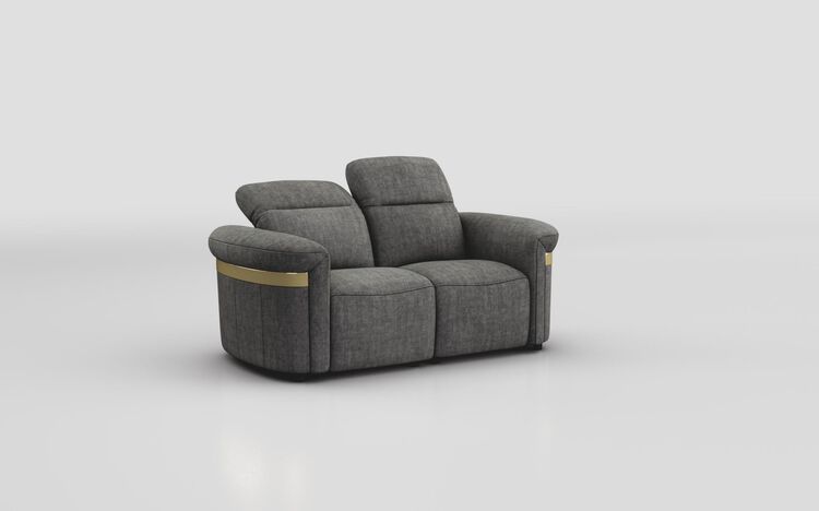 Voltana 2 Seater Sofa with Manual Head Tilt & Gold Trim | Voltana Sofa Range | ScS