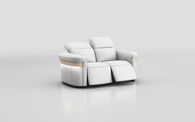 Voltana 2 Seater Power Recliner Sofa with Manual Head Tilt, LED Lights & Gold Trim | Voltana Sofa Range | ScS