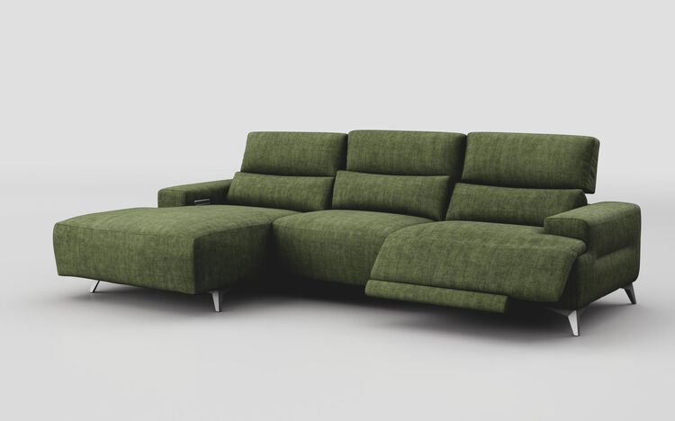 Poggio 3 Seater Power Recliner Left Hand Facing Sliding Chaise with Power Head Tilt | Poggio Sofa Range | ScS