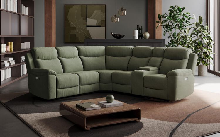 Tiglio 2 Corner 2 Power Recliner Right Hand Facing Console | Tiglio Sofa Range | ScS