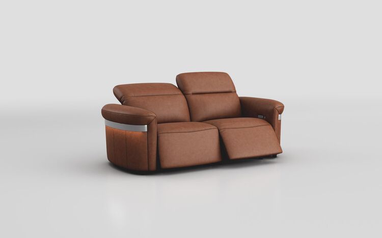 Voltana 3 Seater Power Recliner Sofa with Manual Head Tilt, LED Lights & Silver Trim | Voltana Sofa Range | ScS