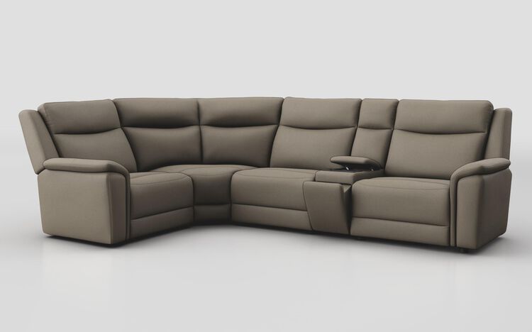 Savio 1 Corner 3 Sofa with Media Console & Black Charging Pad | Savio Sofa Range | ScS