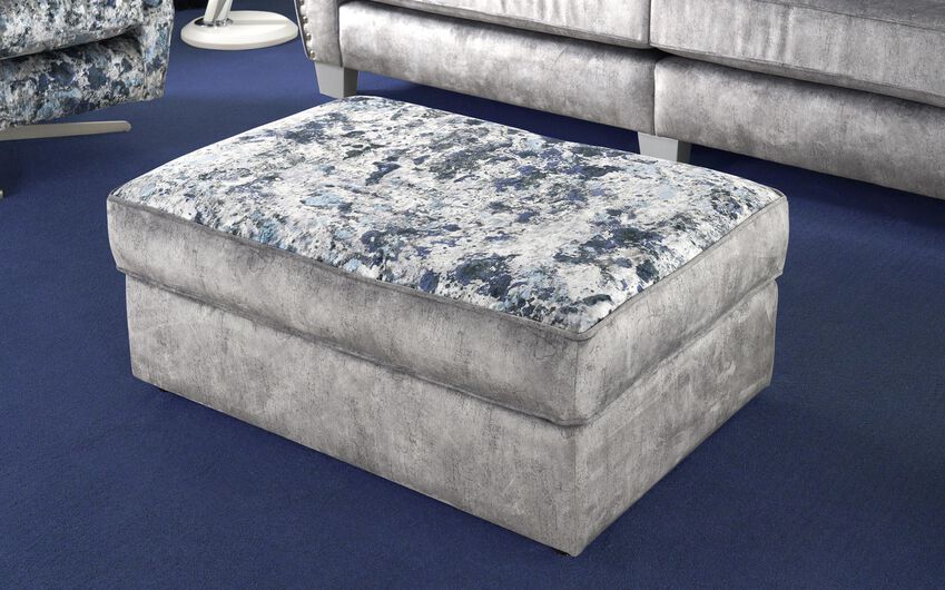 Esme Fabric Patterned Top Banquette Footstool