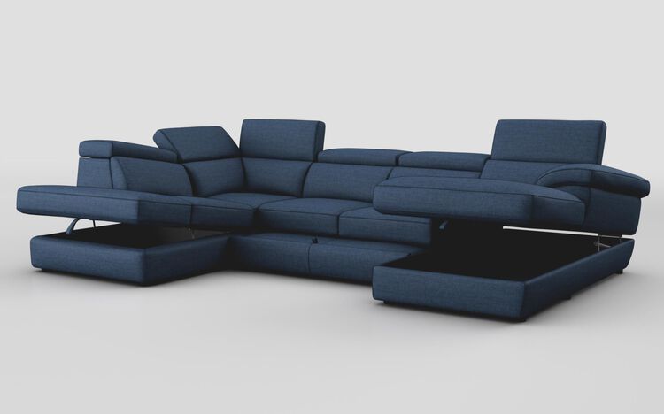Bagnara Corner Sofa with RHF Storage Lounger, LHF Chaise, Sliding Footrest & Manual Head Tilt | Bagnara Sofa Range | ScS