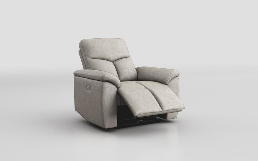 3 Cream Fabric Caselle Power Recliner Chair