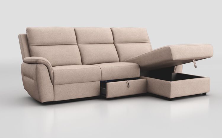 Sogliano 3 Seater Sofa With Drawer & Right Hand Facing Storage Chaise | Sogliano Sofa Range | ScS
