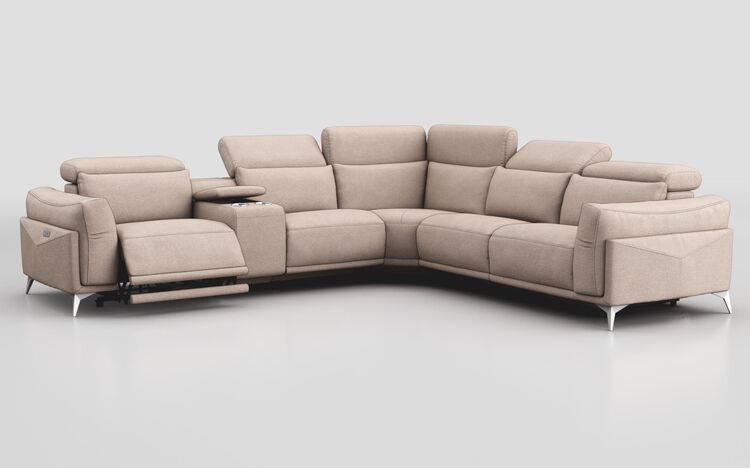 Gattolino 2 Corner 1 Power Recliner Sofa with Manual Head Tilt & Console | Gattolino Sofa Range | ScS