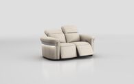 Voltana 2 Seater Power Recliner Sofa with Manual Head Tilt, LED Lights & Silver Trim | Voltana Sofa Range | ScS