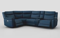Savio 1 Corner 3 Power Recliner Sofa with Media Console & Silver Charging Pad | Savio Sofa Range | ScS