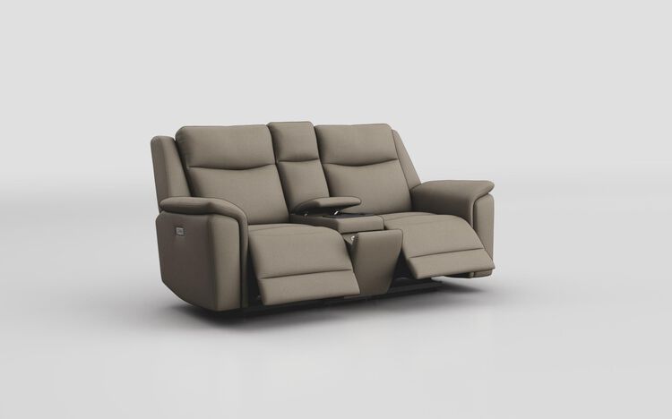 Savio 2 Seater Power Recliner Sofa with Media Console & Silver Charging Pad | Savio Sofa Range | ScS