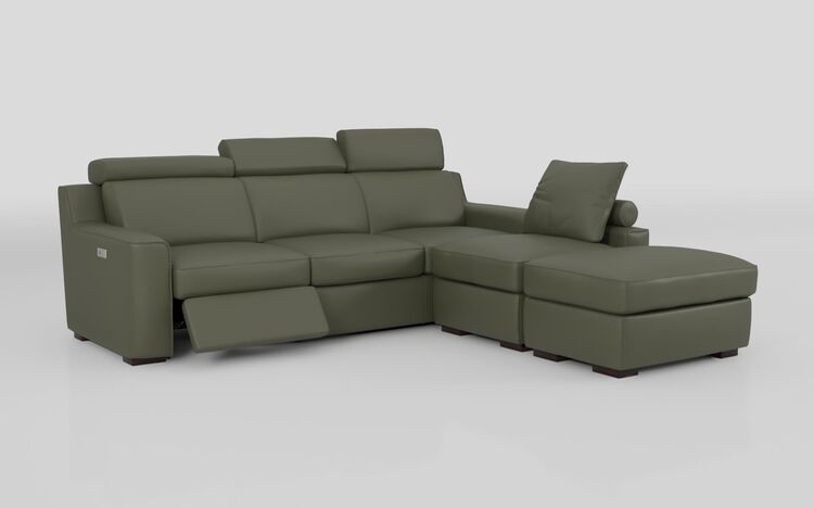 Crostolo 3 Corner 1 Left Hand Facing Power Recliner and Right Hand Facing Chaise Sofa with Ottoman | Crostolo Sofa Range | ScS