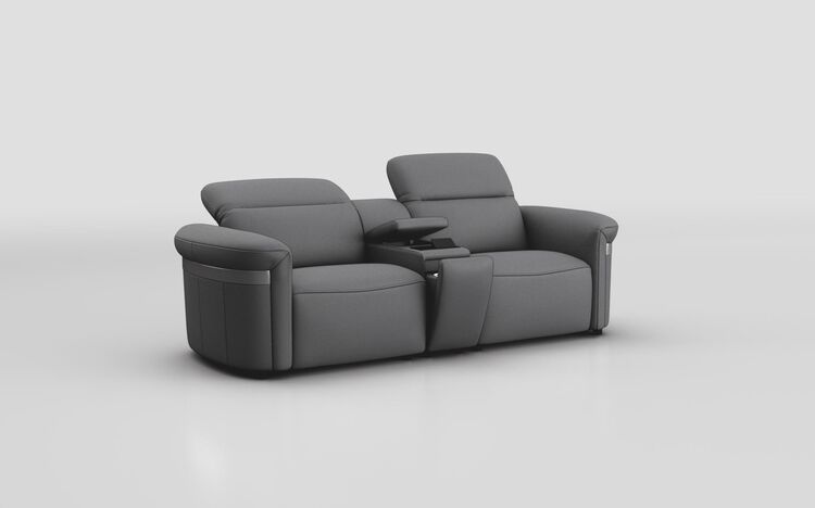 Voltana 3 Seater Sofa with Console, Manual Head Tilt & Silver Trim | Voltana Sofa Range | ScS