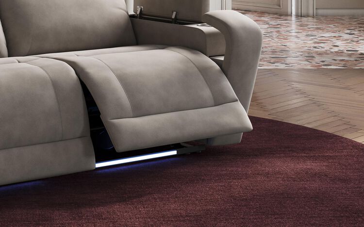 Adstock 3 Seater Power Recliner Sofa with Power Head Tilt, Lumbar, Massage, Audio, Heat & LED Lights | Adstock Sofa Range | ScS