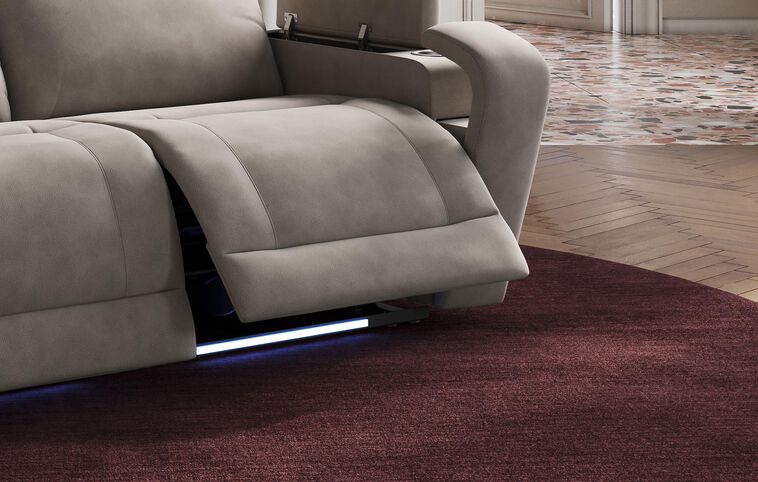 Adstock 3 Seater Power Recliner Sofa with Power Head Tilt, Lumbar, Massage, Audio, Heat & LED Lights
