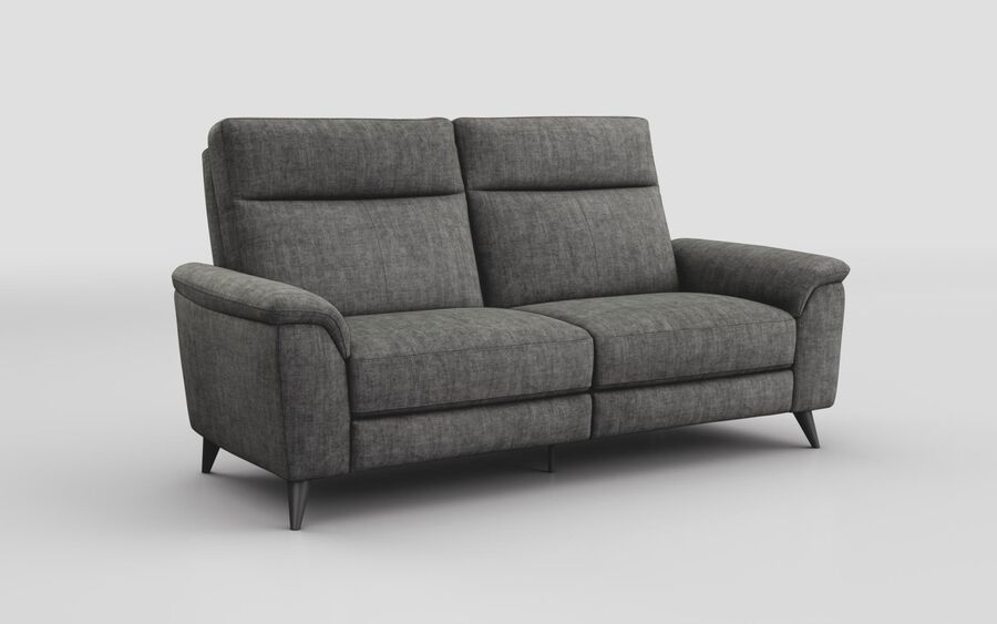 4 Black Fabric Saliceto 3 Seater Sofa