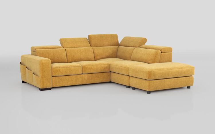 Melizzano 2 Corner 2 Sofa with Sliding Footrest, Right Hand Facing Chaise with Pockets & Ottoman | Melizzano Sofa Range | ScS