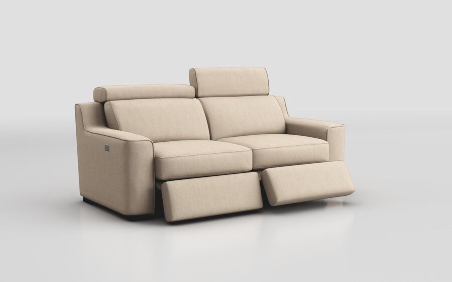 1 Brown Fabric Crostolo 3 Seater Split Power Recliner Sofa
