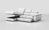 Bagnara 3 Seater Sofa with Left Hand Facing Lounger, Sliding Footrest & Manual Head Tilt